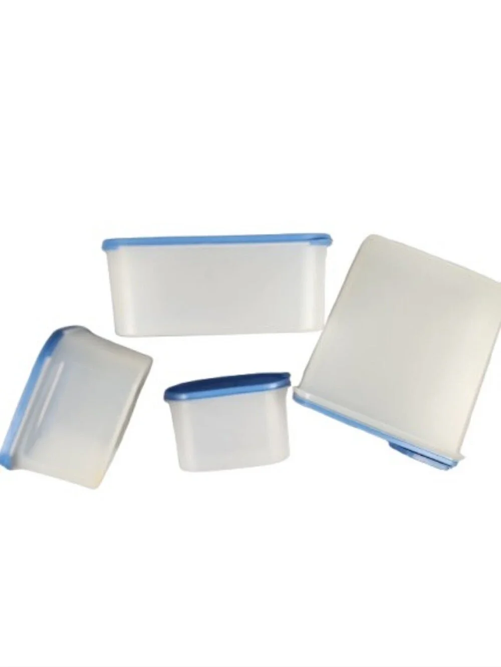 Vintage Tupperware Blue Clear Food Storage Container Set 4 Total